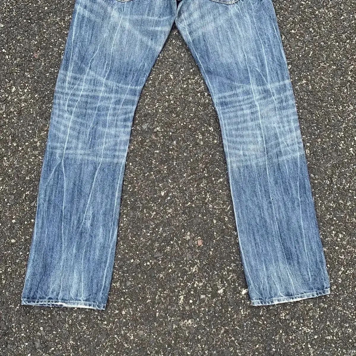 Japanese Brand Snuff Jeans W32 L33 Storm Fading Denim Pants Nice Design Size US 32 / EU 48 - 15 Thumbnail