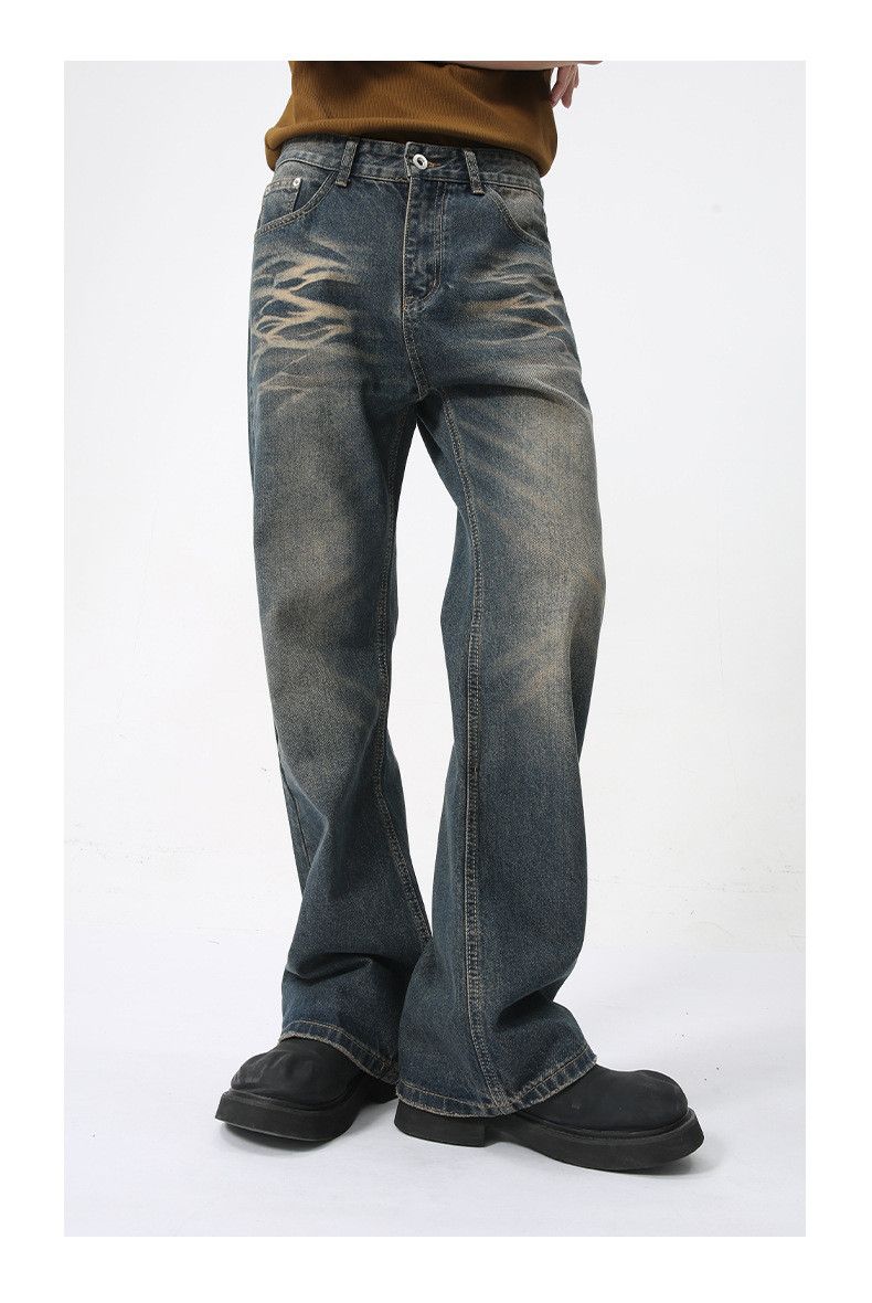 Japanese Brand × Jean American high street washed pattern flared jeans casual Size US 32 / EU 48 - 2 Thumbnail
