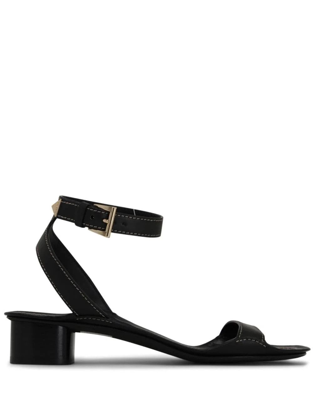 Prada os11x0126 35mm Triangle-Logo Leather Sandals in Black Size US 11 / IT 41 - 1 Thumbnail