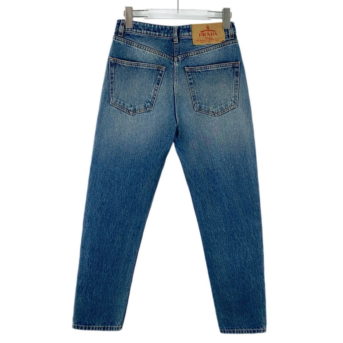 Prada Prada Blue Triangle Logo Denim Jeans K26WX Size 25" / US 0 / IT 36 - 2 Thumbnail