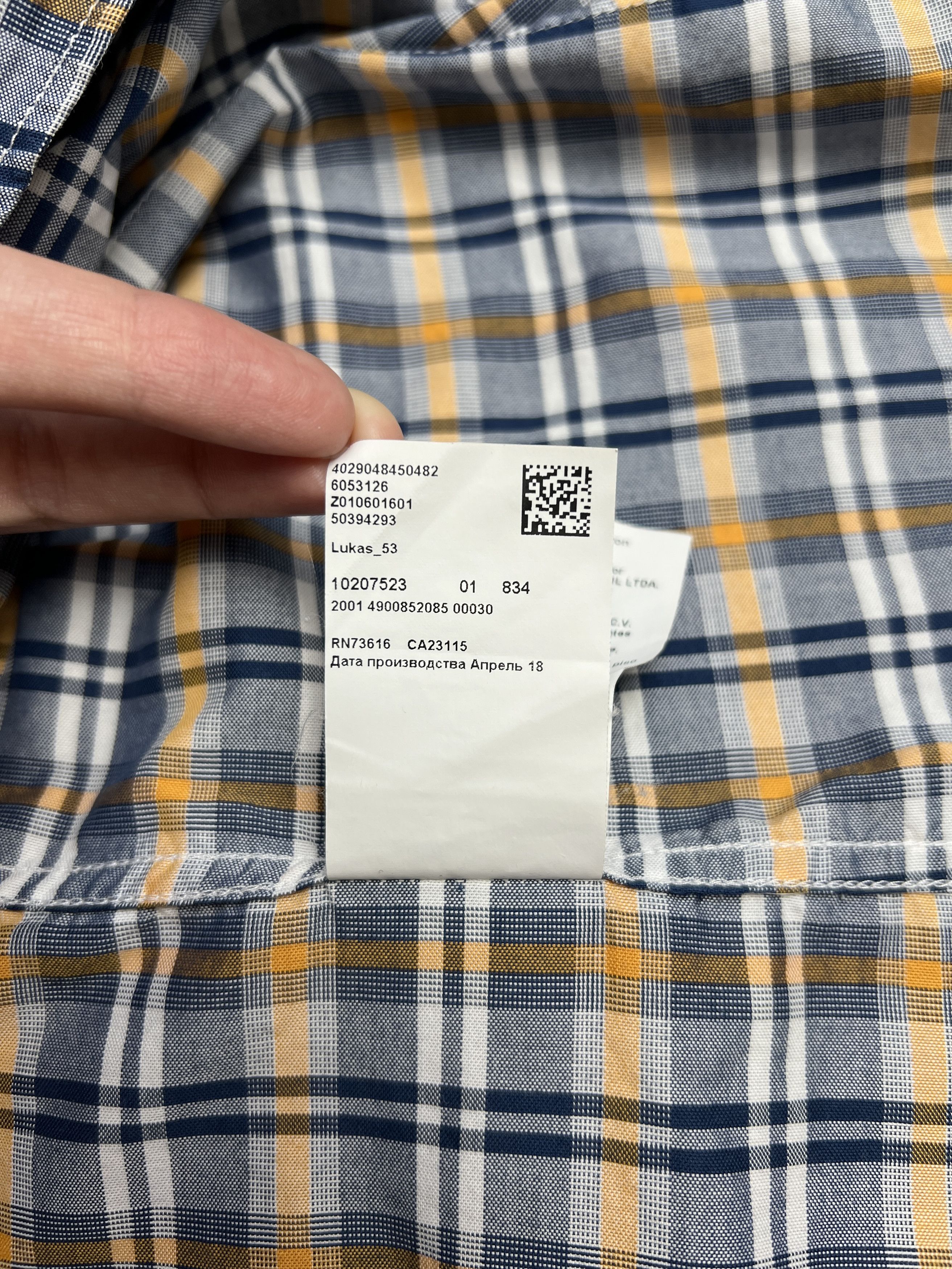 Hugo Boss Hugo Boss Regular Fit Checked Shirt – Blue/Orange – Size L Size US L / EU 52-54 / 3 - 23 Thumbnail