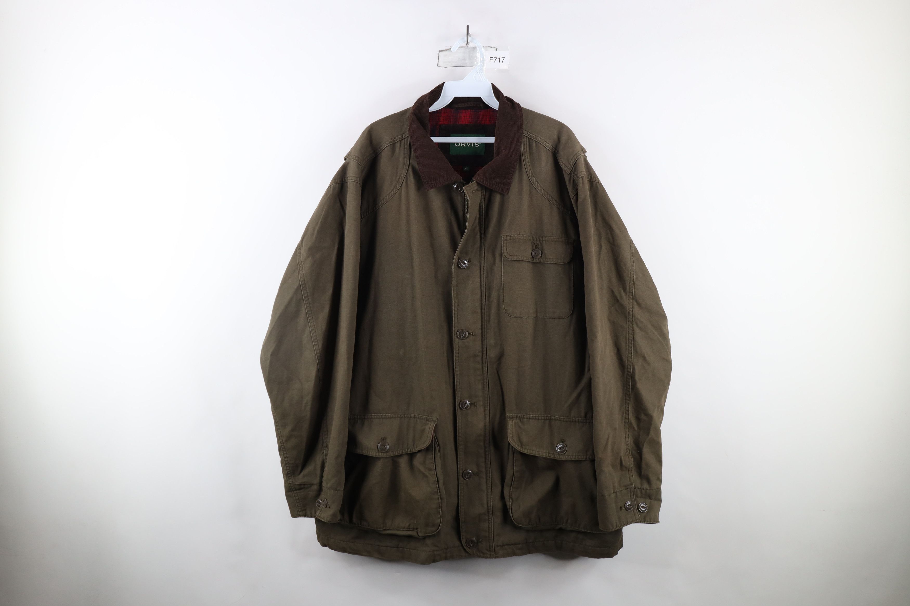 Orvis × Vintage Vintage Orvis Lined Canvas Chore Barn Jacket Olive Green Size US XL / EU 56 / 4 - 1 Thumbnail