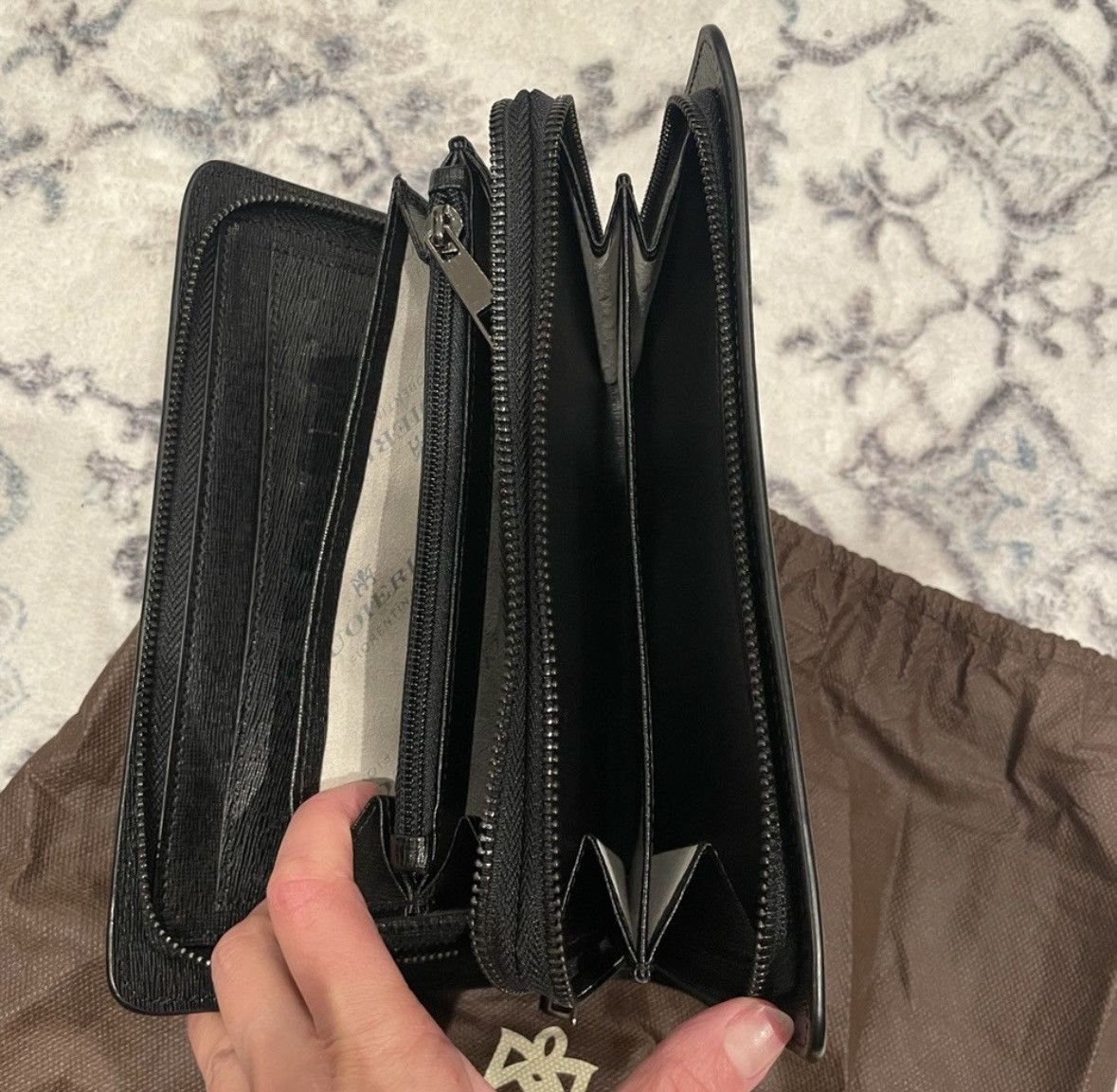 Designer cuoieria fiorentina NWT Leather Zip Carryall Clutch Wallet Size ONE SIZE - 4 Thumbnail