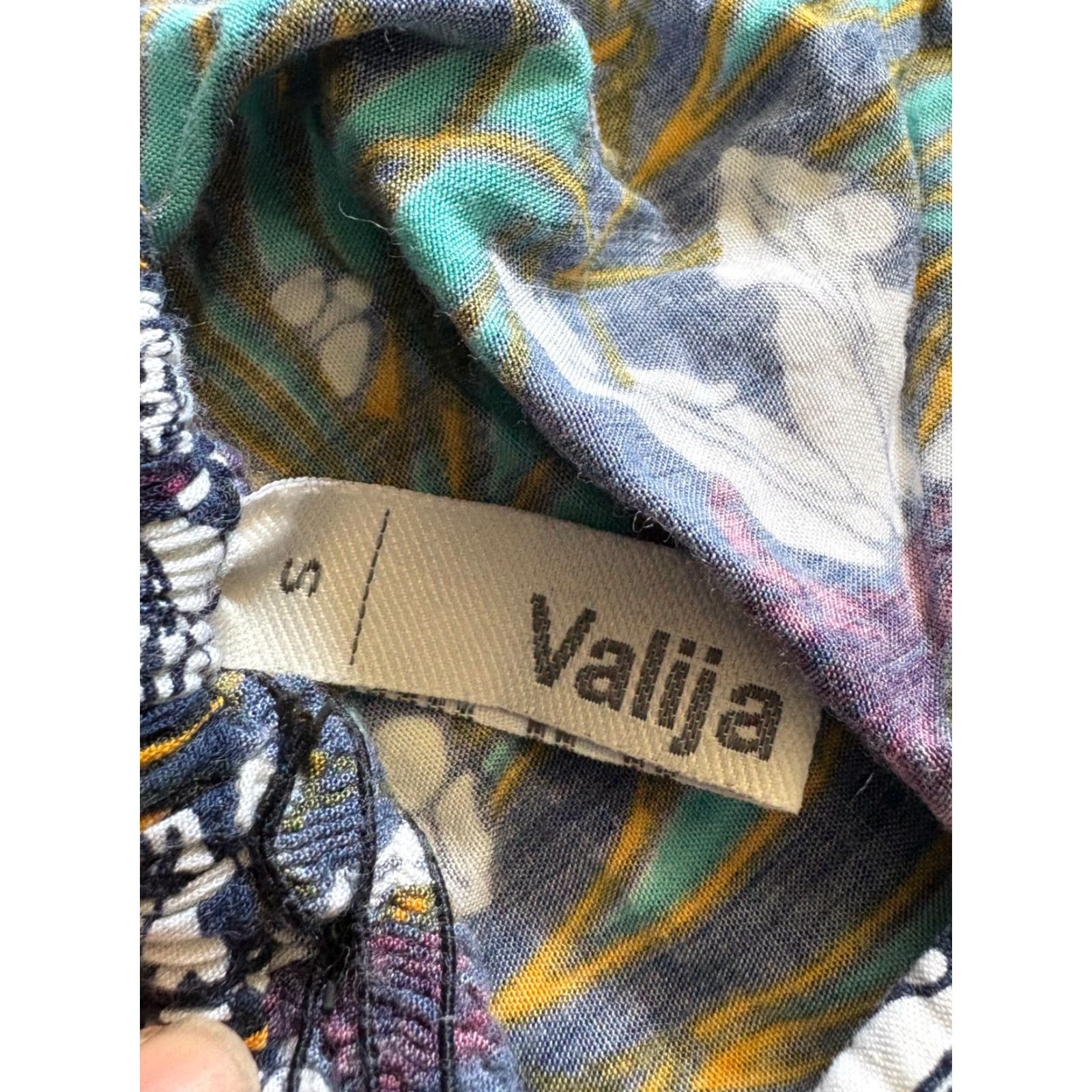 Vintage Valija Dress Womens Small S Blue Floral Midi Below the Knee Length Sleeveless A-Line Flower Dress Size S / US 4 / IT 40 - 3 Thumbnail