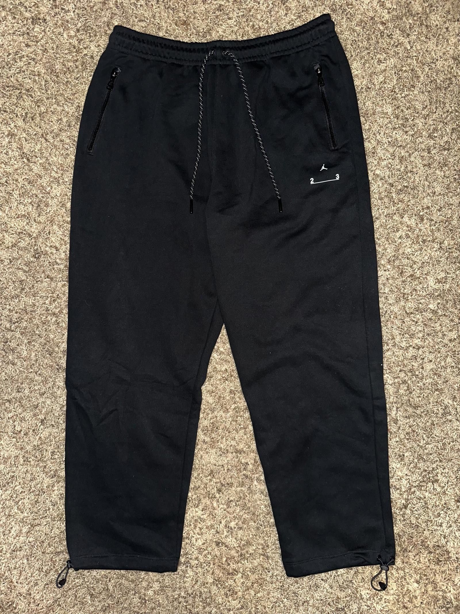 Designer Air Jordan 23 Engineered Fleece Black Pants Joggers Size US 40 / EU 56 - 1 Thumbnail