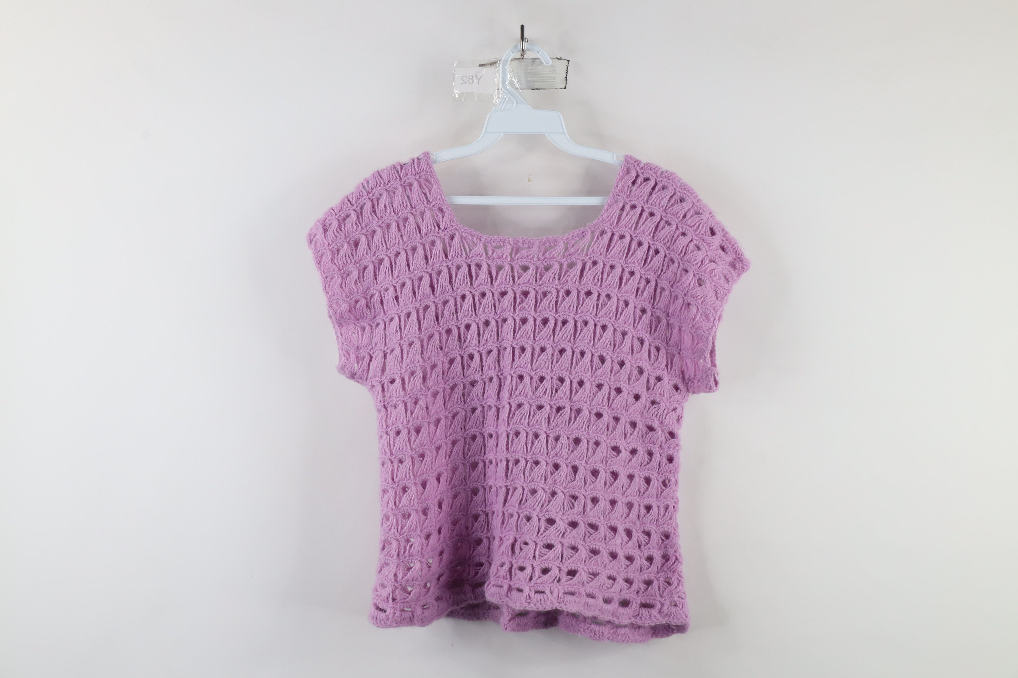 Vintage Vintage 60s 70s Boho Chic Hippie Sweater Blouse Top Purple Size S / US 4 / IT 40 - 6 Thumbnail