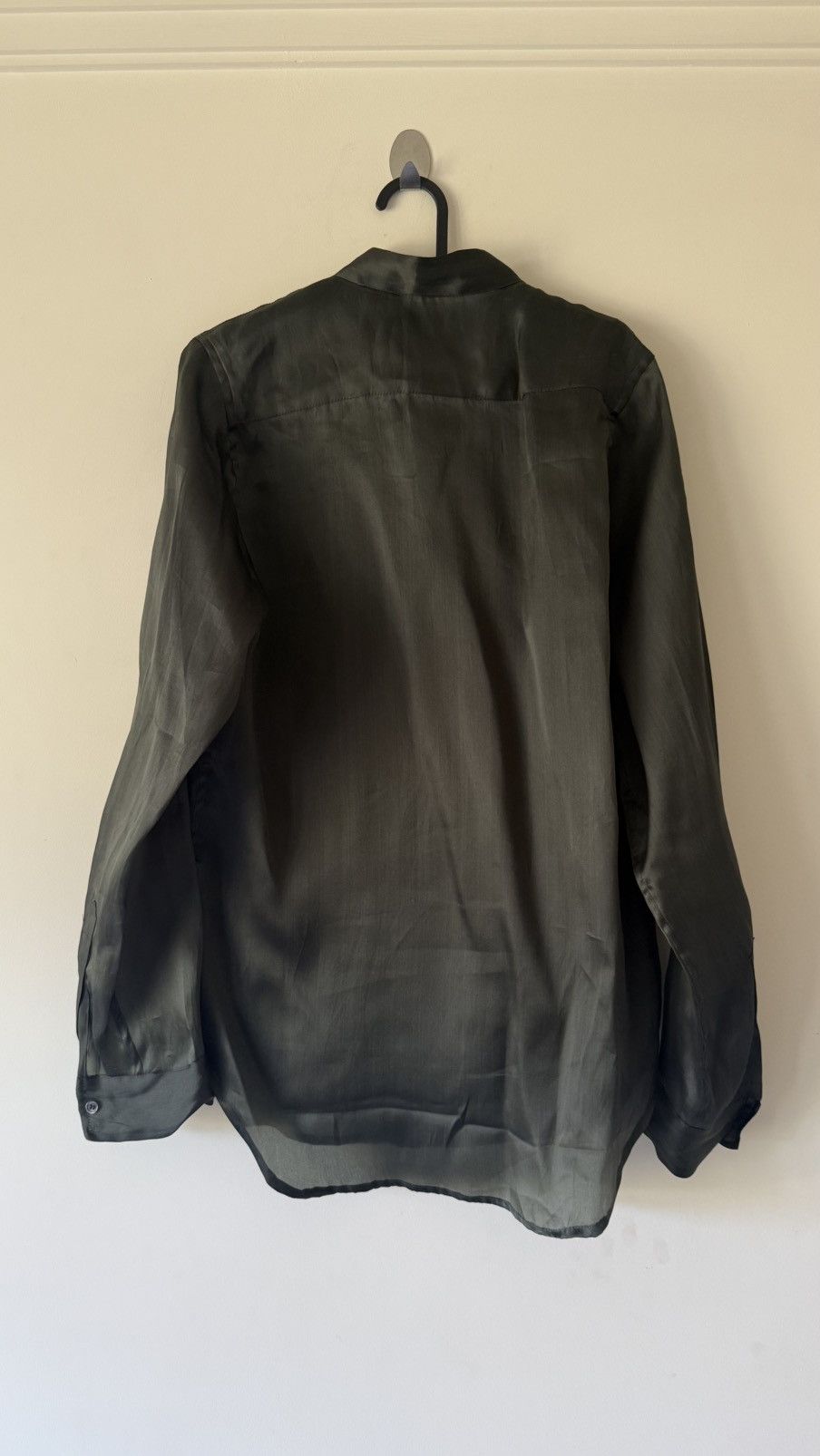 Paul Harnden Shoemakers Forest green silk shirt Size US L / EU 52-54 / 3 - 4 Thumbnail
