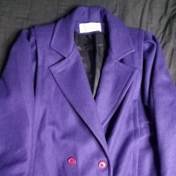 Other Vintage Stephane Matthews Double Breast Wool Overcoat Purple Size M / US 6-8 / IT 42-44 - 1 Thumbnail