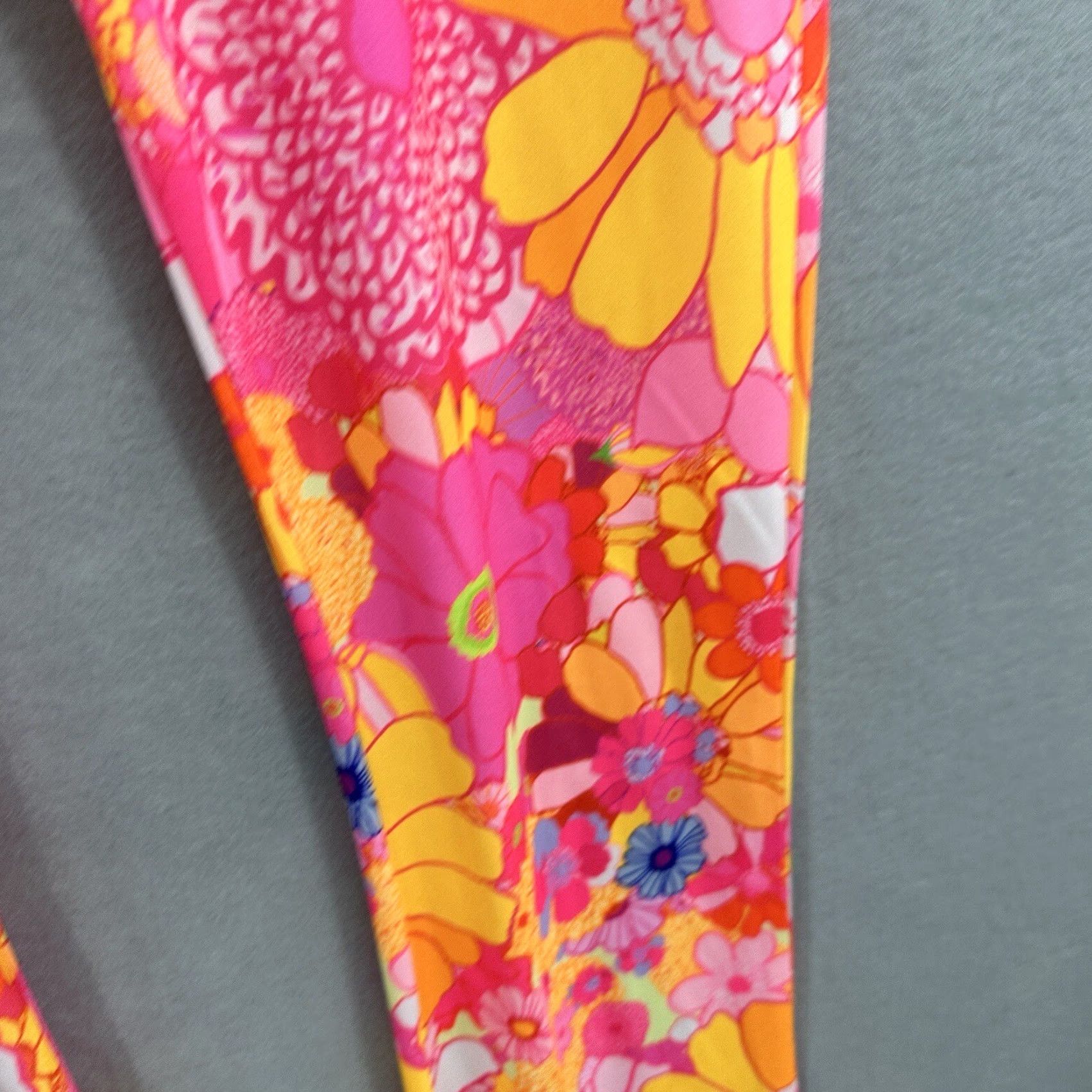 Vintage Elsie & Fred Floral Pants Womens XS Pink Hippie Flare Retro Zipper Casual Festival Flares Size 26" / US 2 / IT 38 - 6 Thumbnail