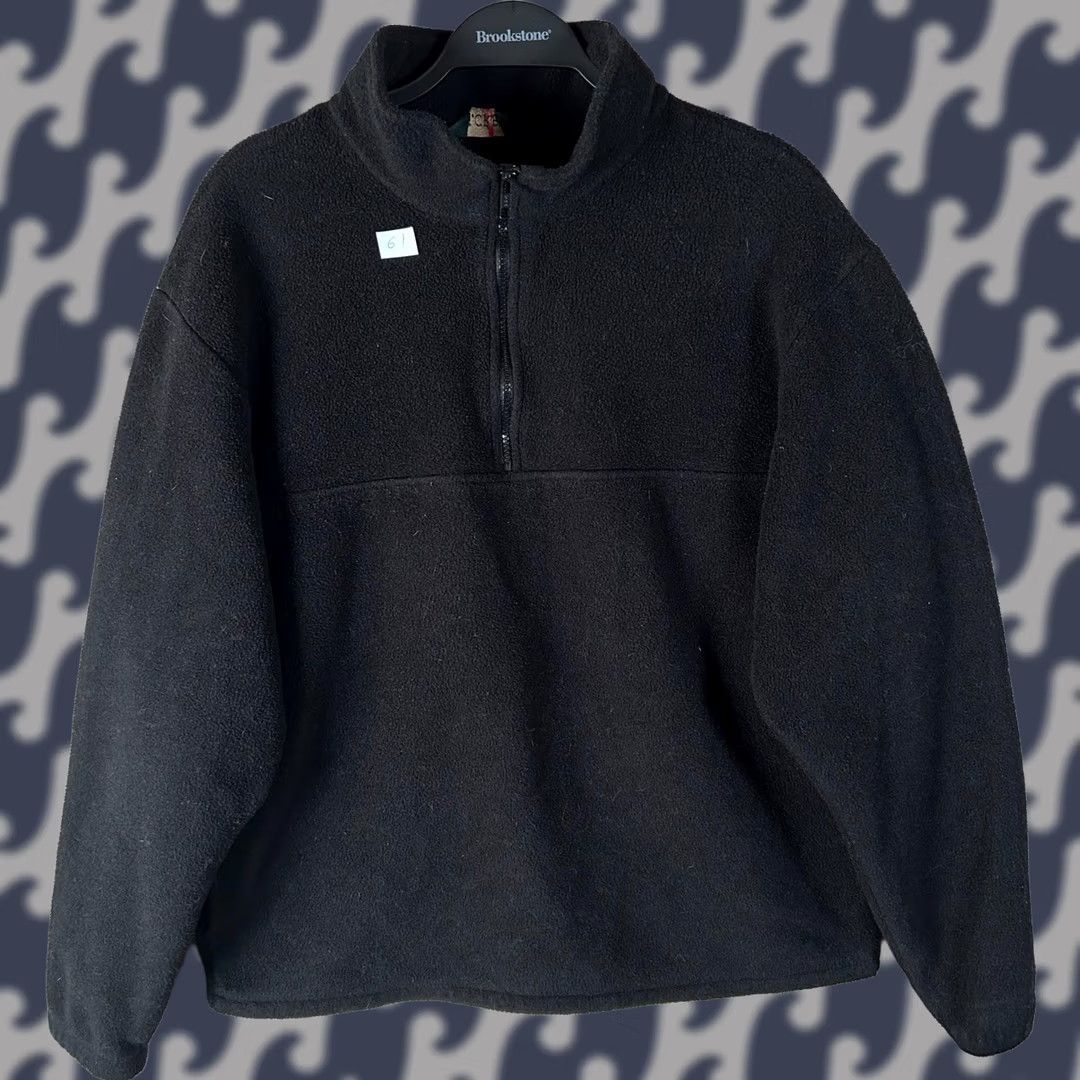 J.Crew Vintage J. Crew Oarsman Fleece Pullover 1/4 Zip Men M Black 90s USA Size US M / EU 48-50 / 2 - 1 Thumbnail