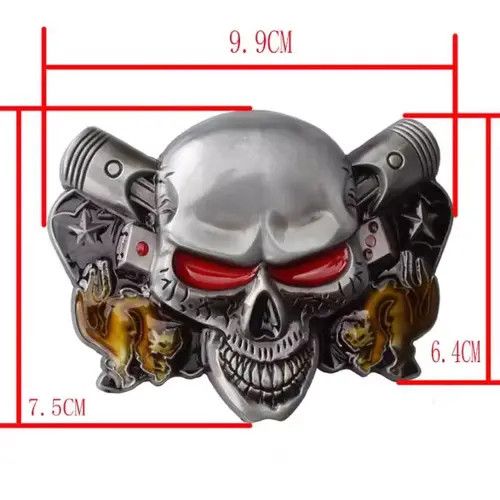 Designer Skull Vintage Belt Riveted Belts Menswear Accessories Size ONE SIZE - 2 Thumbnail