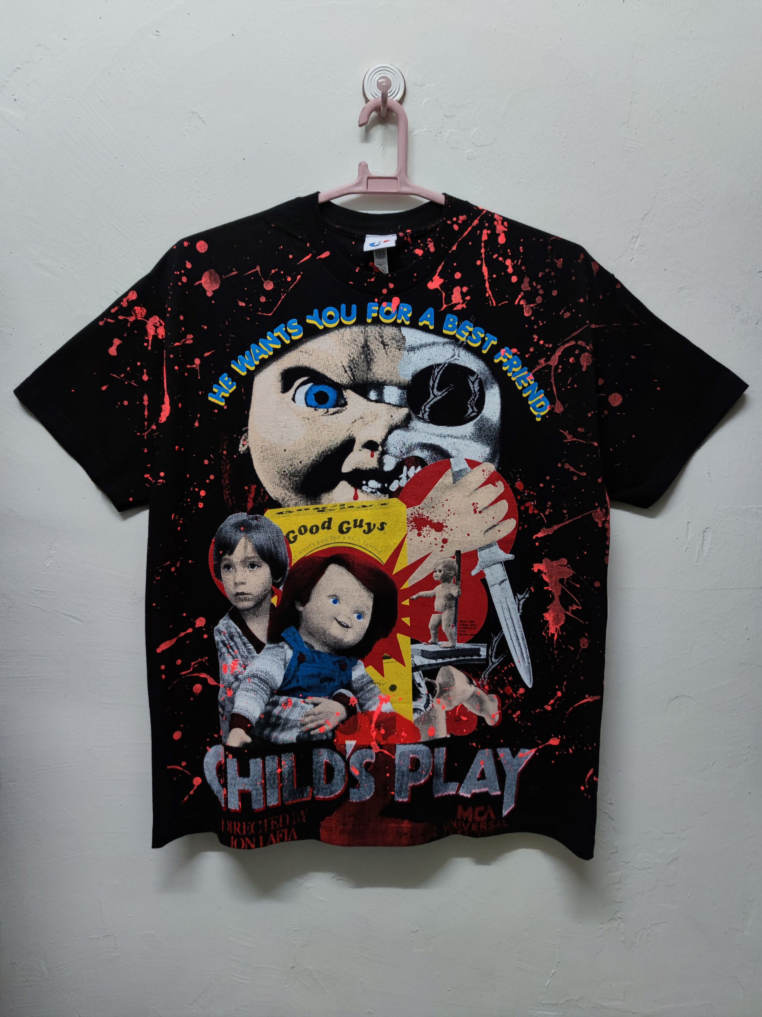 image of Made In USA x Movie Backstockco Chucky T-Shirt in Black, Men's (Size XL)