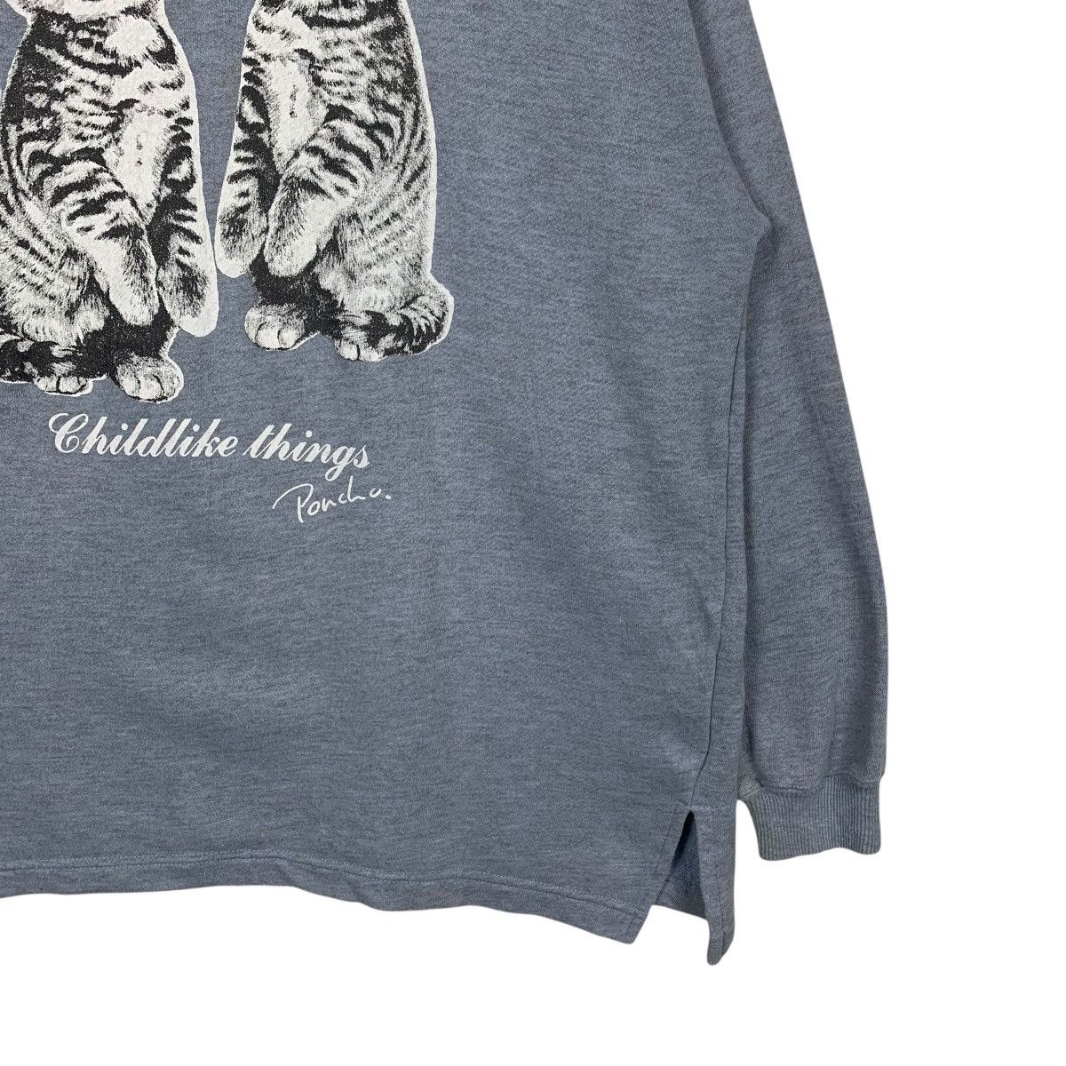 Other Childlike Things Poncho Cats Graphics Sweater #1679-C75 Size US L / EU 52-54 / 3 - 4 Thumbnail