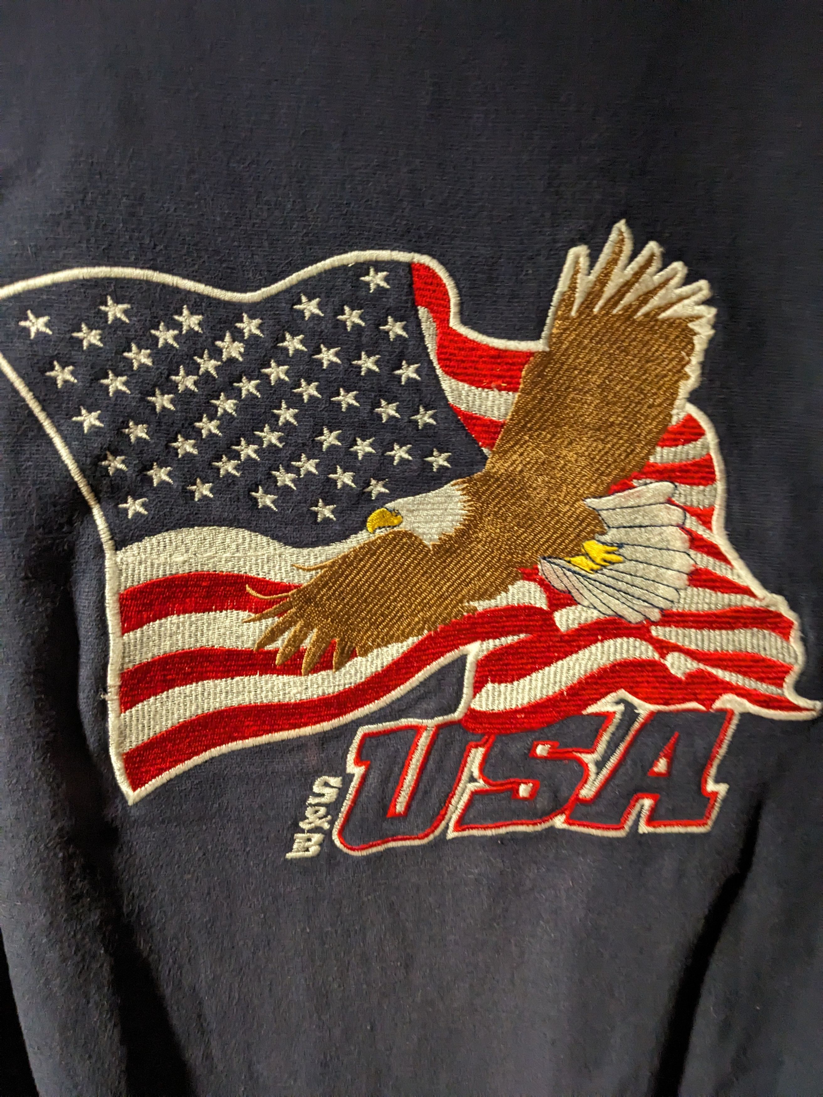 Steve And Barrys Vintage Y2K USA Eagle Animal Nature Blue Medium Sweatshirt Size US M / EU 48-50 / 2 - 2 Thumbnail
