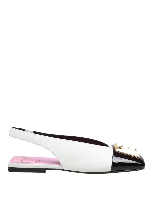Balmain o1s1wg110925 Slingback Two Tone Leather in Black/White Size US 5 / IT 35 - 1 Thumbnail