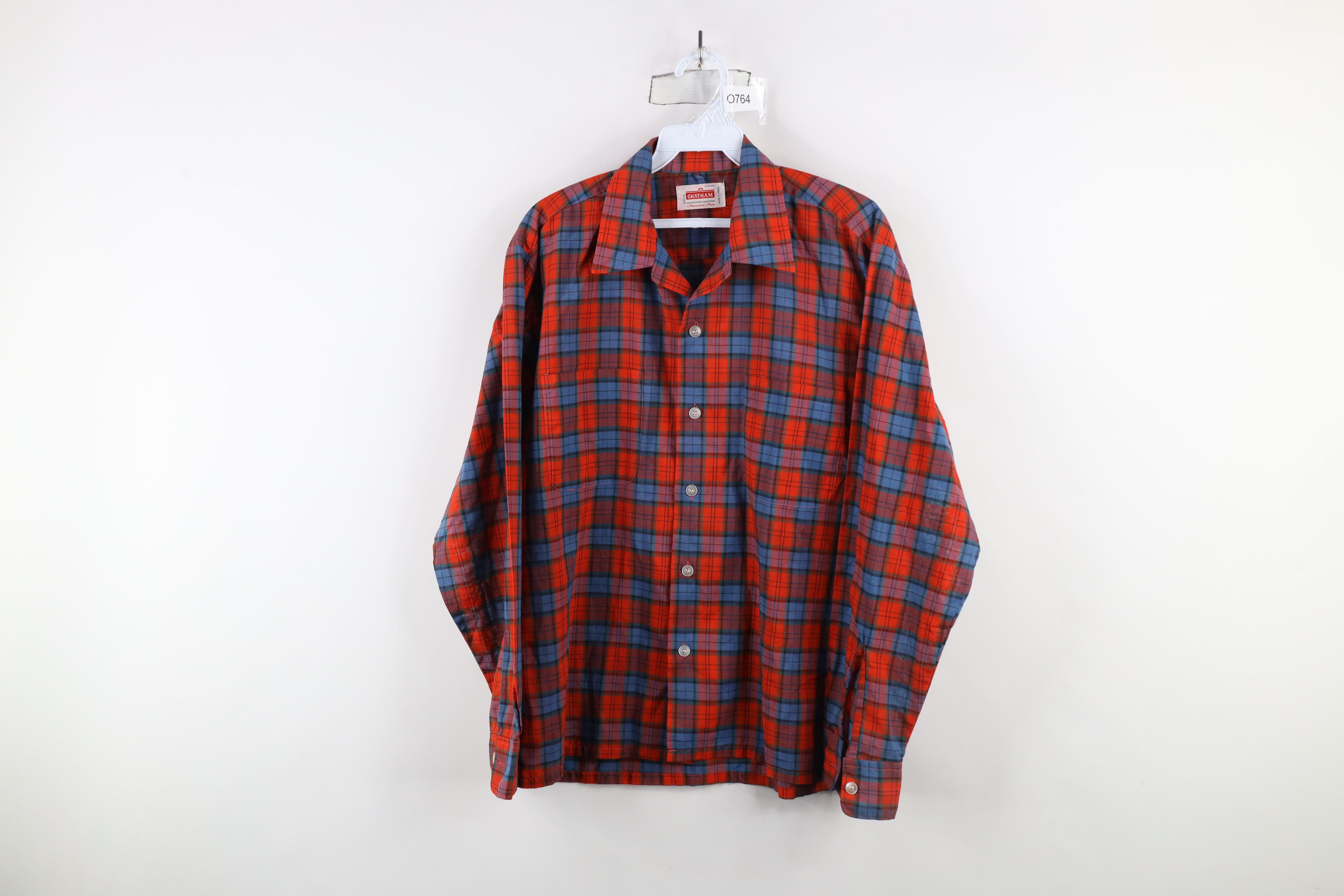 Vintage Vintage 60s 70s Rockabilly Collared Button Shirt Red Plaid Size US M / EU 48-50 / 2 - 1 Thumbnail