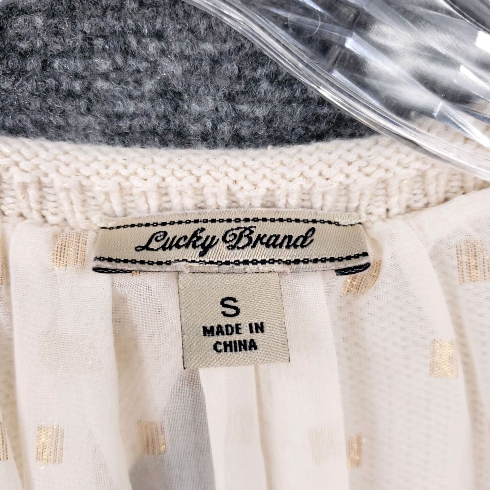Lucky Brand Lucky Brand Sweater Womens S Small Beige Long Sleeve Chiffon Lined Split Back Size S / US 4 / IT 40 - 7 Thumbnail