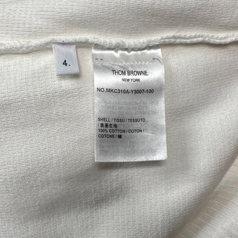 Thom Browne Thom browne White classic double-sleeved knitted cardigan s Size US XL / EU 56 / 4 - 4 Thumbnail