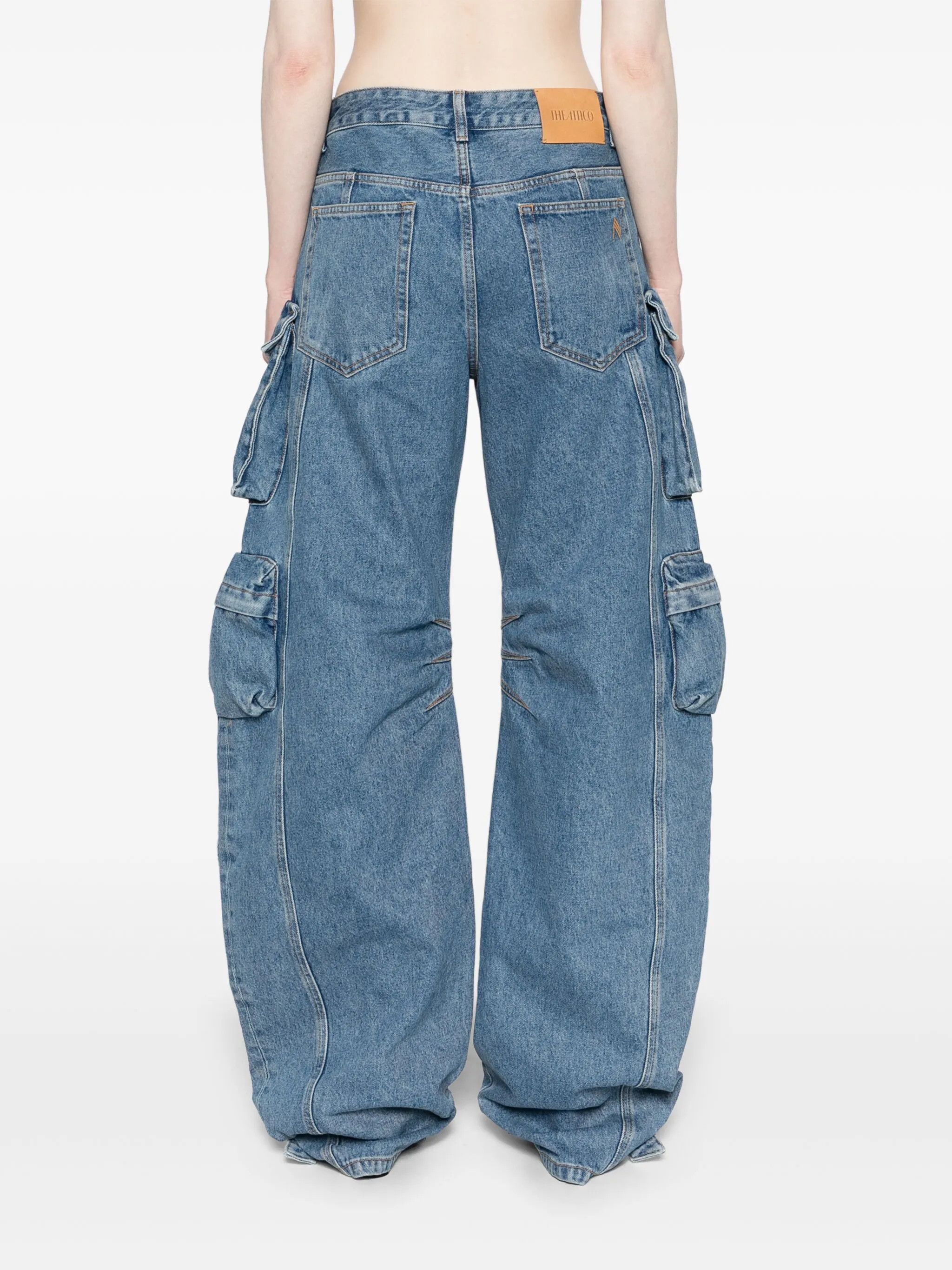 The Attico o1s22i1n0325 Fern Cargo Jeans in Light Blue Size 27" / US 4 / IT 40 - 4 Thumbnail