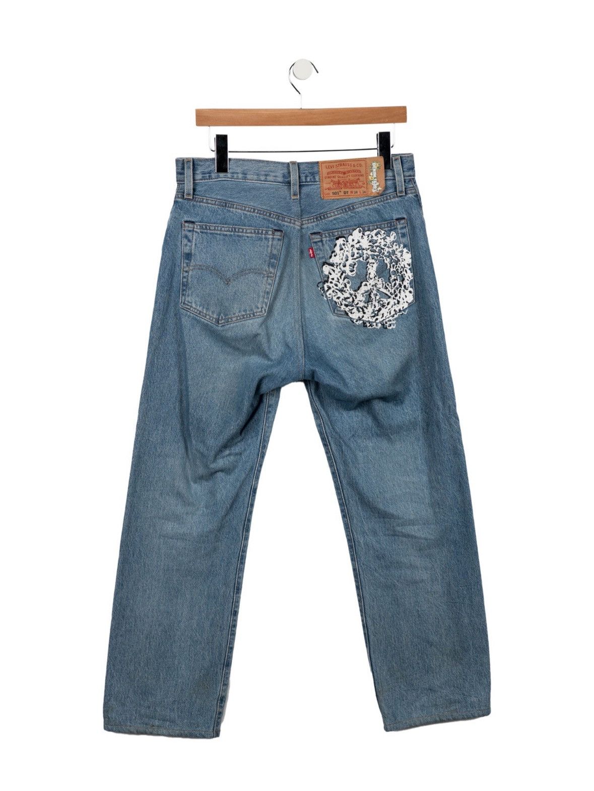 DENIM TEARS × Levi's Denim Tears x Levi’s Peace in My Pocket jeans light wash Size US 34 / EU 50 - 3 Thumbnail