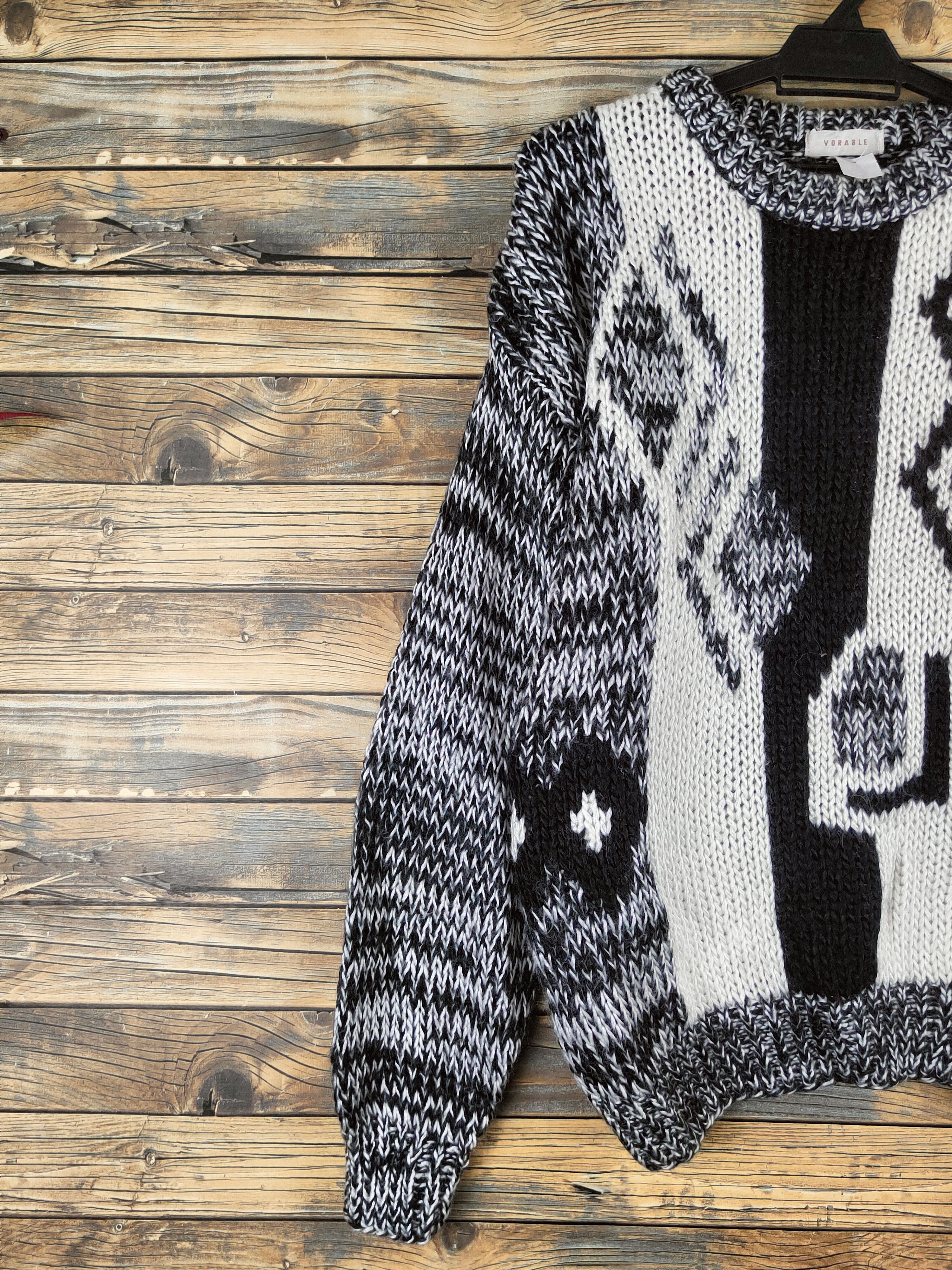 Japanese Brand DL Vorable Black White Knitwear Sweatshirts #46-154 Size US M / EU 48-50 / 2 - 3 Thumbnail