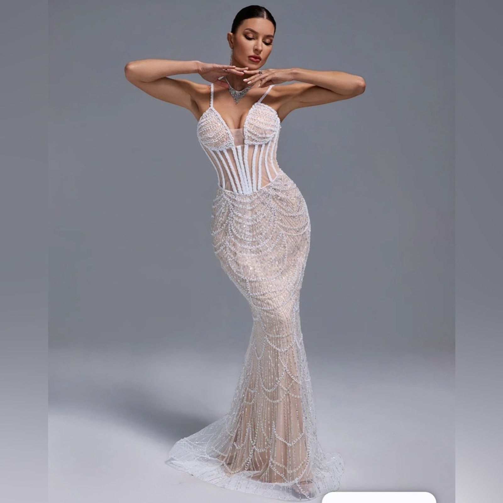 Other Stunning White Beaded Prom Dress size S Size S / US 4 / IT 40 - 1 Thumbnail