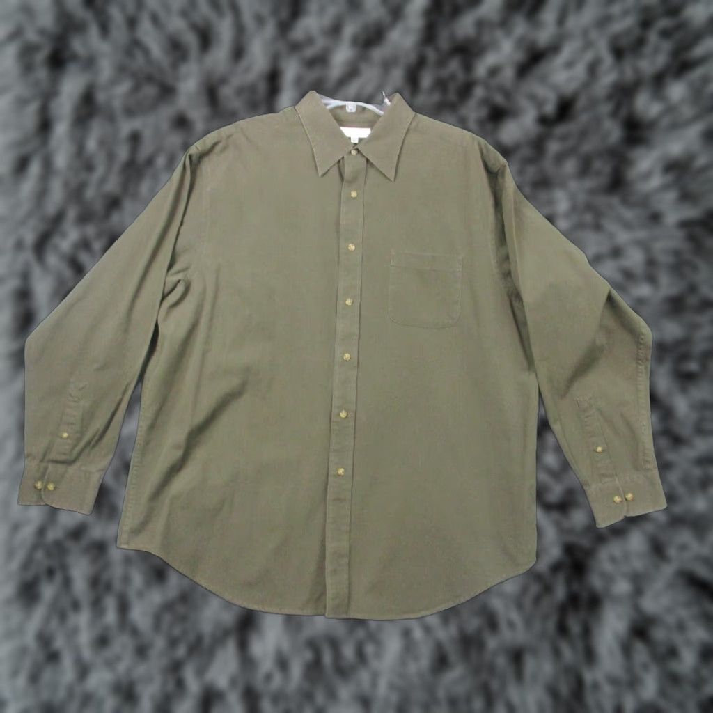 Denime VINTAGE Turnbury Shirt Mens XL Green Denim Heavyweight Hong Kong Shirt Mens XL Green Denim Heavyweight Hong Kong Size US XL / EU 56 / 4 - 1 Thumbnail