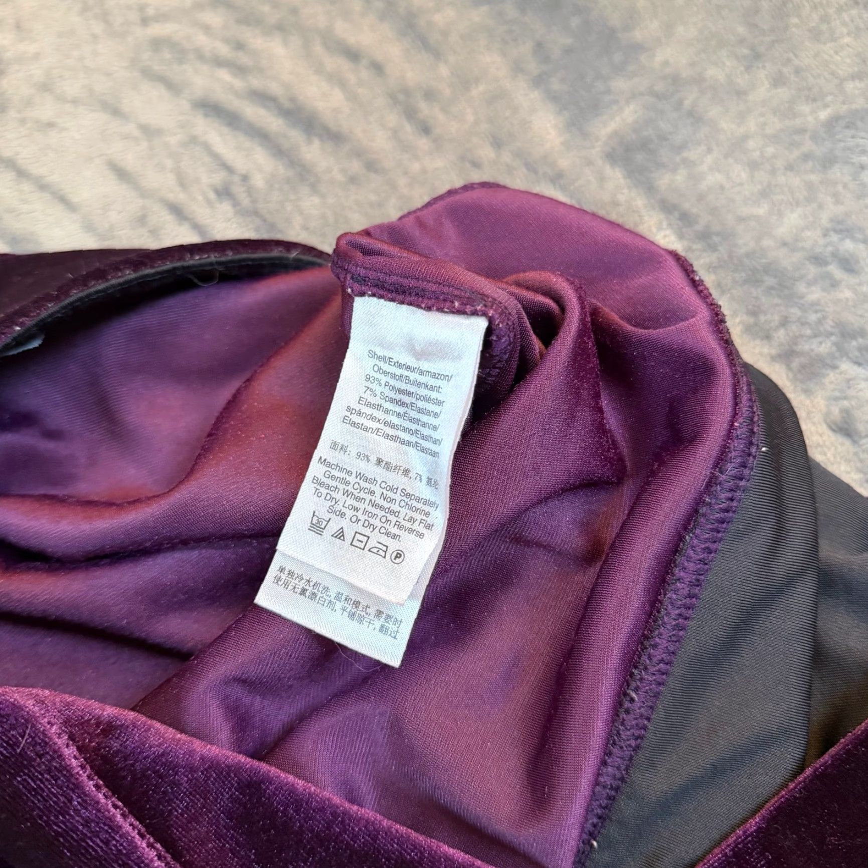 DKNY DKNY Velvet Leggings Womens Large Purple Stretch Velour Athleisure 28x27" Size 36" / US 14 / IT 50 - 4 Thumbnail
