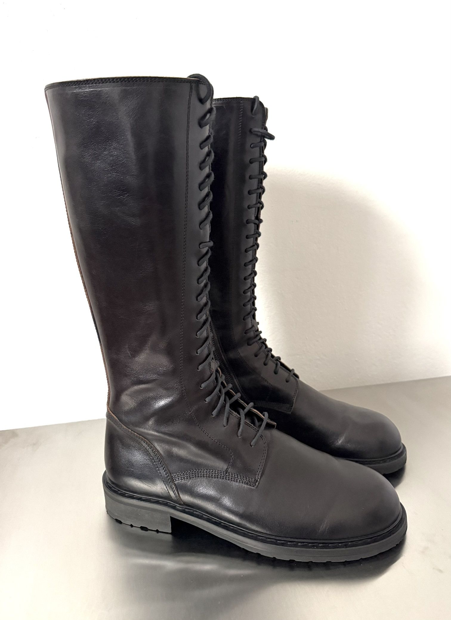 Ann Demeulemeester Ann Demeulemeester Lace Up Combat Boots Black 44 Size US 11 / EU 44 - 1 Thumbnail