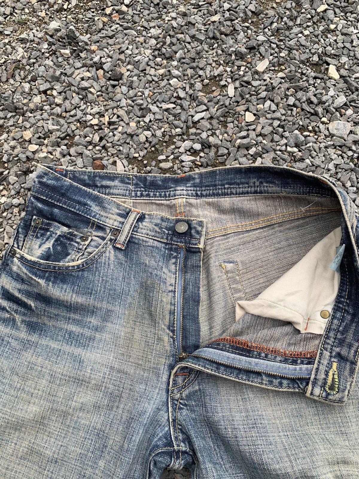 Kapital GL HEART FADED & RUSTY DISTRESSED DENIM Size US 31 - 10 Thumbnail