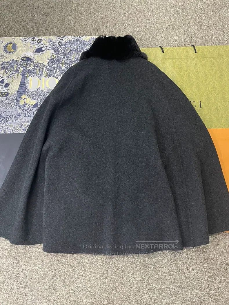 Loro Piana LORO PIANA Black Cashmere Lined Dragon Plush Fur Cloak Coa Size M / US 6-8 / IT 42-44 - 3 Thumbnail