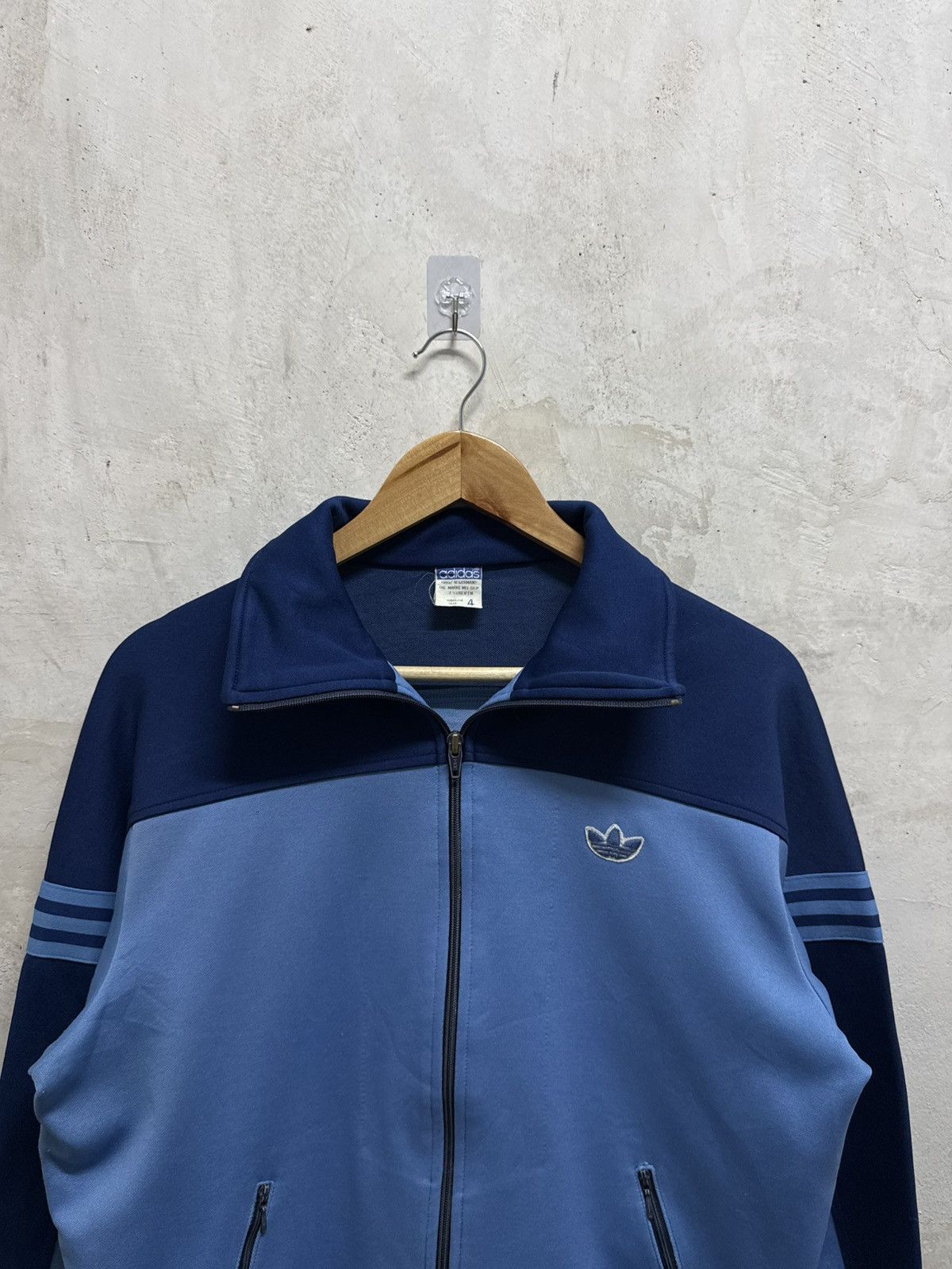 Adidas Vintage 90s Distressed Adidas Trefoil Zip Up Track Jacket Size US M / EU 48-50 / 2 - 2 Thumbnail