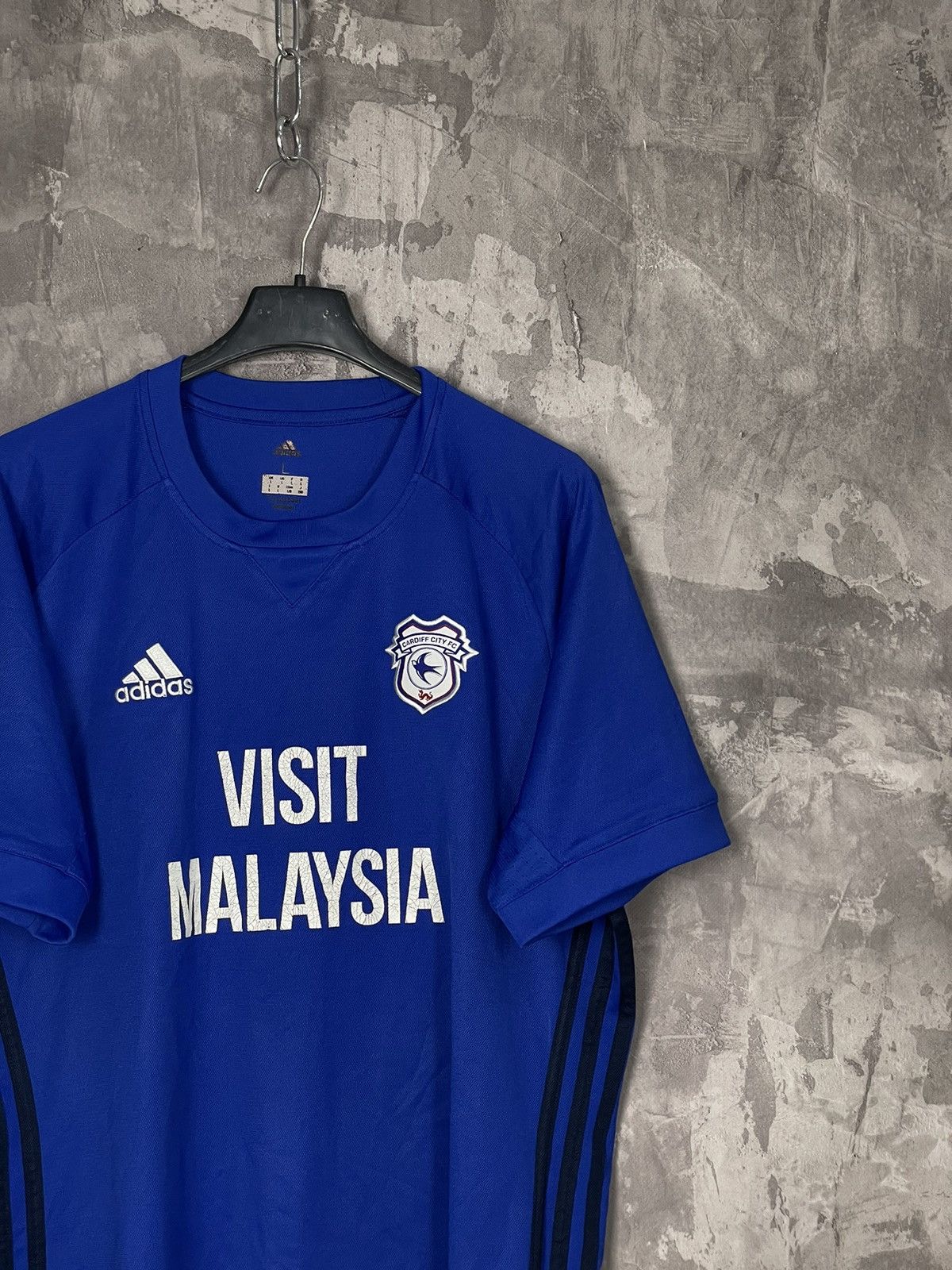 Adidas FC Cardiff City 2017 2018 home shirt soccer maillot kit tee Size US L / EU 52-54 / 3 - 4 Thumbnail