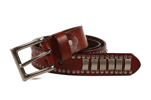 Japanese Brand Chiaki x Maya Genuine Leather Metal Cowhide Rivet Belt Size ONE SIZE - 3 Thumbnail