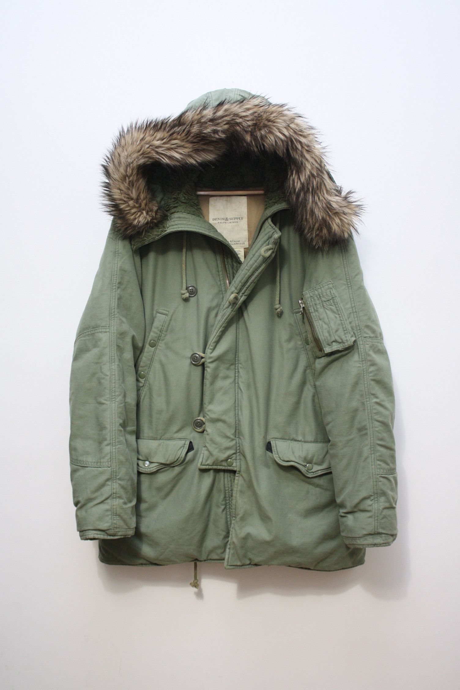 Image of Denim And Supply Ralph Lauren x Denim Supply Denim & Supply Ralph Laurent Army Green Puffer Down Pa