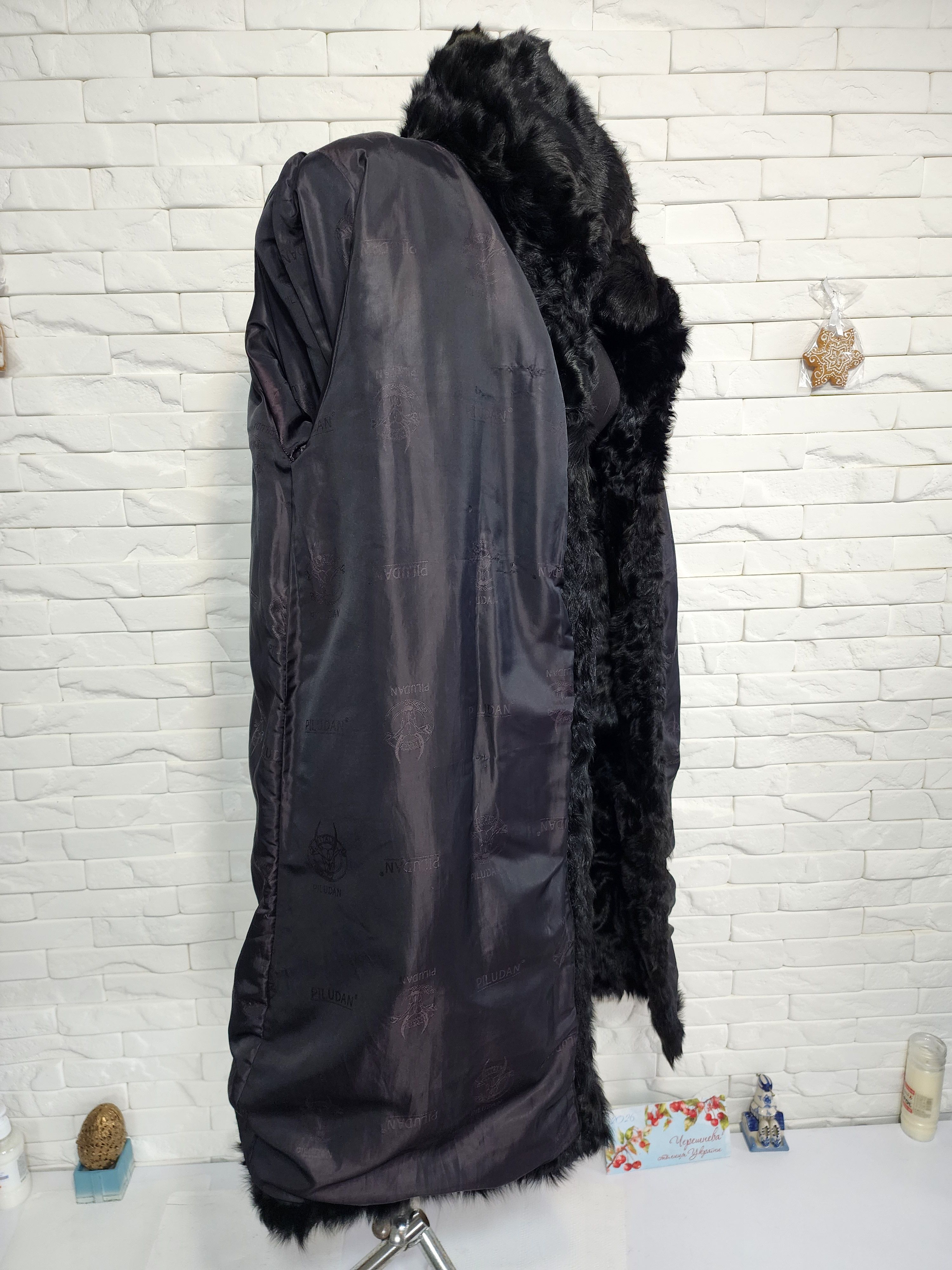 Other Black Goat Fur Coat: Women's Warm Outerwear Size L / US 10 / IT 46 - 9 Thumbnail