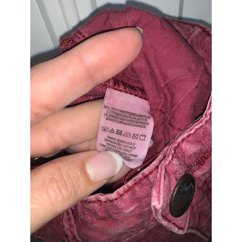 Free People Free People Women's Red Jacquard Textured Skinny Jeans Size 26" / US 2 / IT 38 - 3 Thumbnail