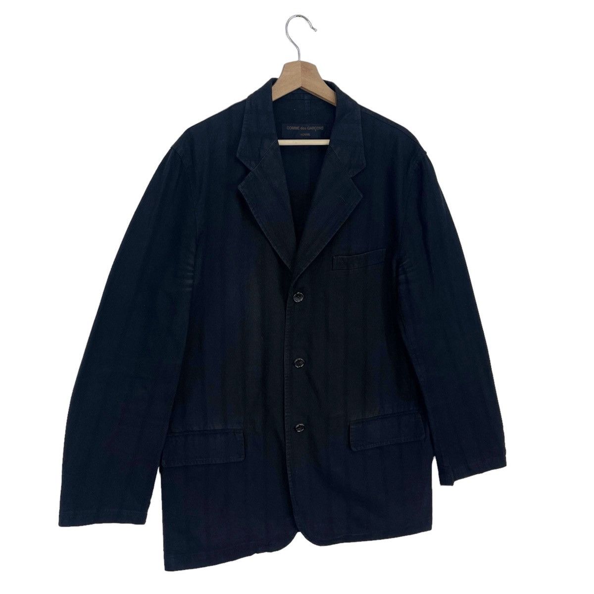 Comme des Garcons Homme SS03 Black Stripes Cotton Blazer Jacket Size US M / EU 48-50 / 2 - 5 Thumbnail