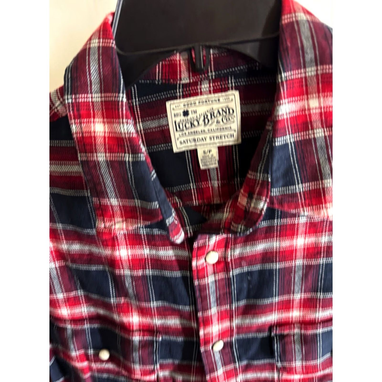 Lucky Brand Lucky Brand Red Plaid Flanel Button-Up Shirt Long Sleeve Small S Men XS? Size US S / EU 44-46 / 1 - 6 Thumbnail