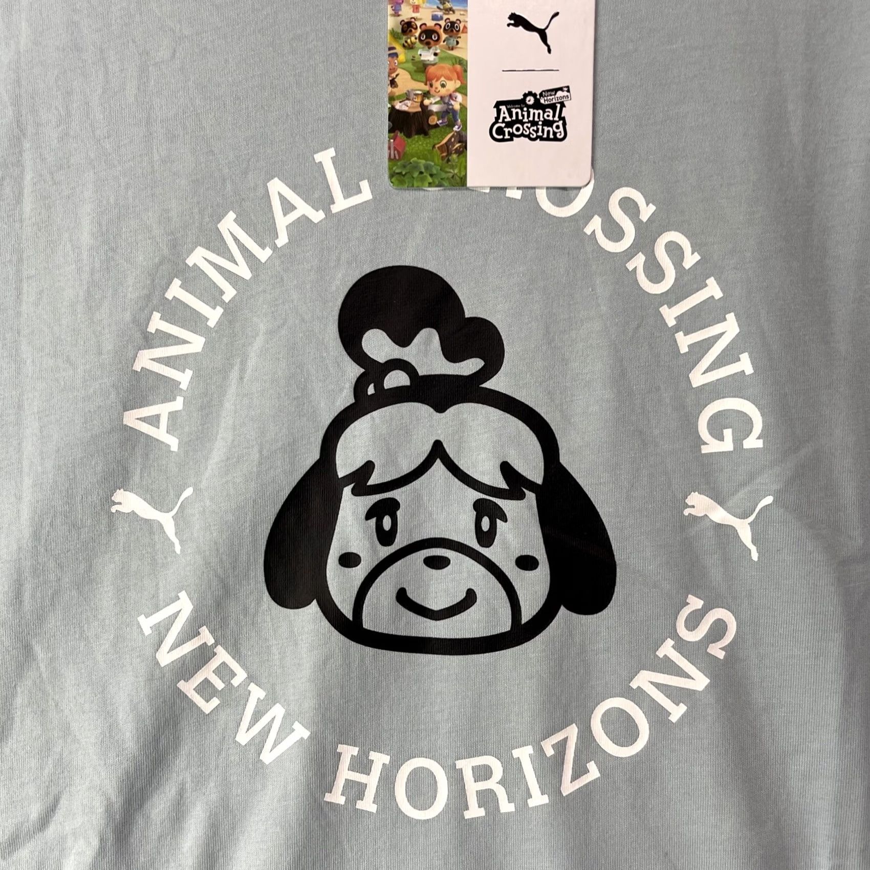 Puma PUMA Horizons Animal Crossing Shirt Mens XL Long Sleeve Graphic Print Blue Cotton Crew Neck Logo Size US XL / EU 56 / 4 - 4 Thumbnail
