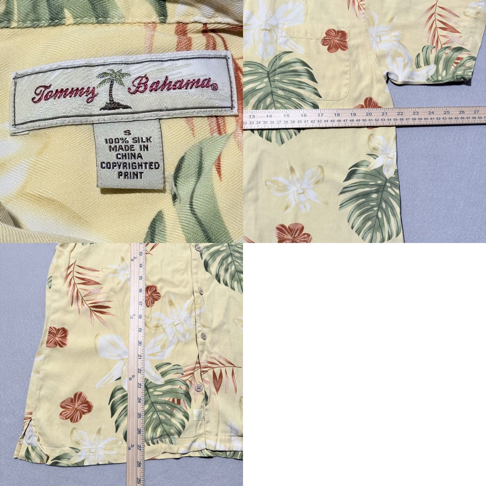 Tommy Bahama VINTAGE Tommy Bahama Shirt Men Yellow 100% Silk Floral Hawaiian Small Yellow Floral Shirt Men Small Silk Hawaiian Size US S / EU 44-46 / 1 - 9 Thumbnail