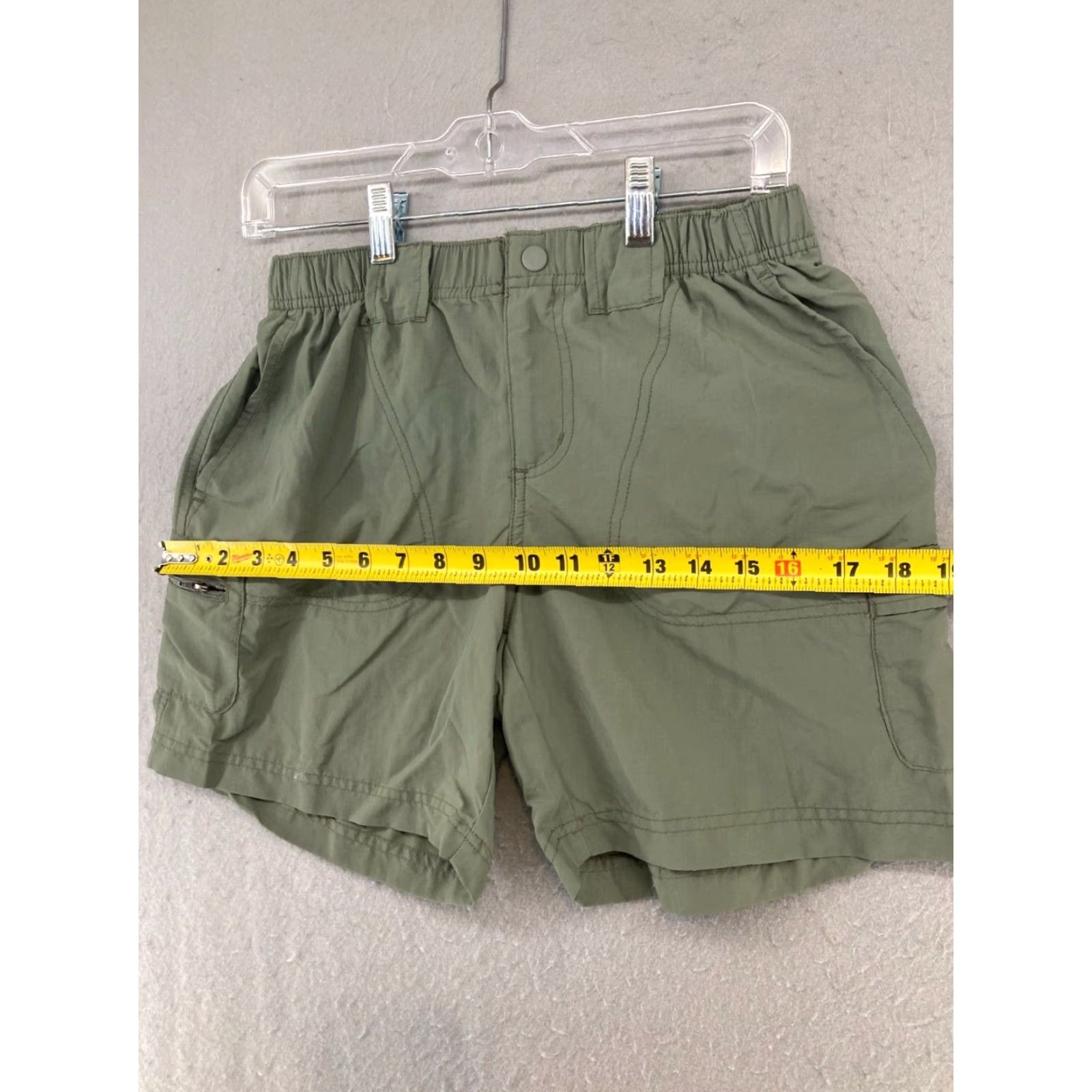 Vintage Columbia Women's Cargo Shorts XS Green Outdoor Hiking Activewear Casual Travel Nylon Elastic Waist Pockets Size 26" / US 2 / IT 38 - 3 Thumbnail