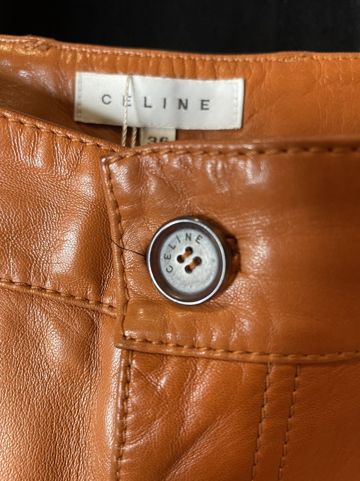 Celine Caramel Leather Pants Size US 28 / EU 44 - 4 Thumbnail