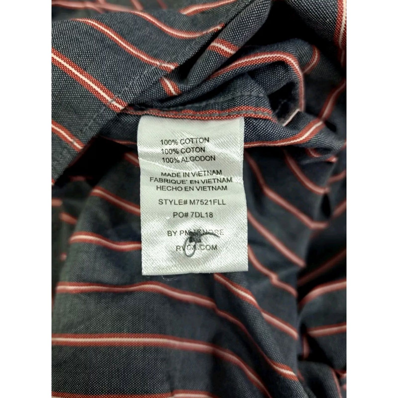 RVCA RVCA Shirt Men's Regular Long Sleeve Striped Button-Up XL Multicolor Size US XL / EU 56 / 4 - 7 Thumbnail