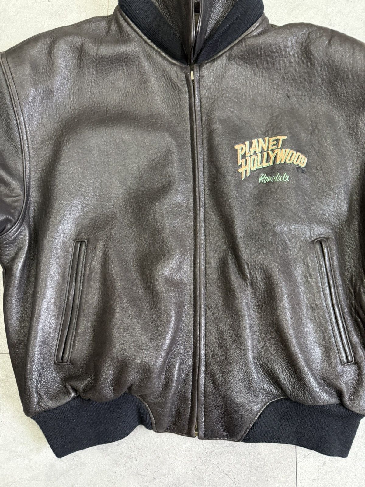 Planet Hollywood Vintage Planet Hollywood Honolulu real leather bomber jacket Size US XL / EU 56 / 4 - 3 Thumbnail