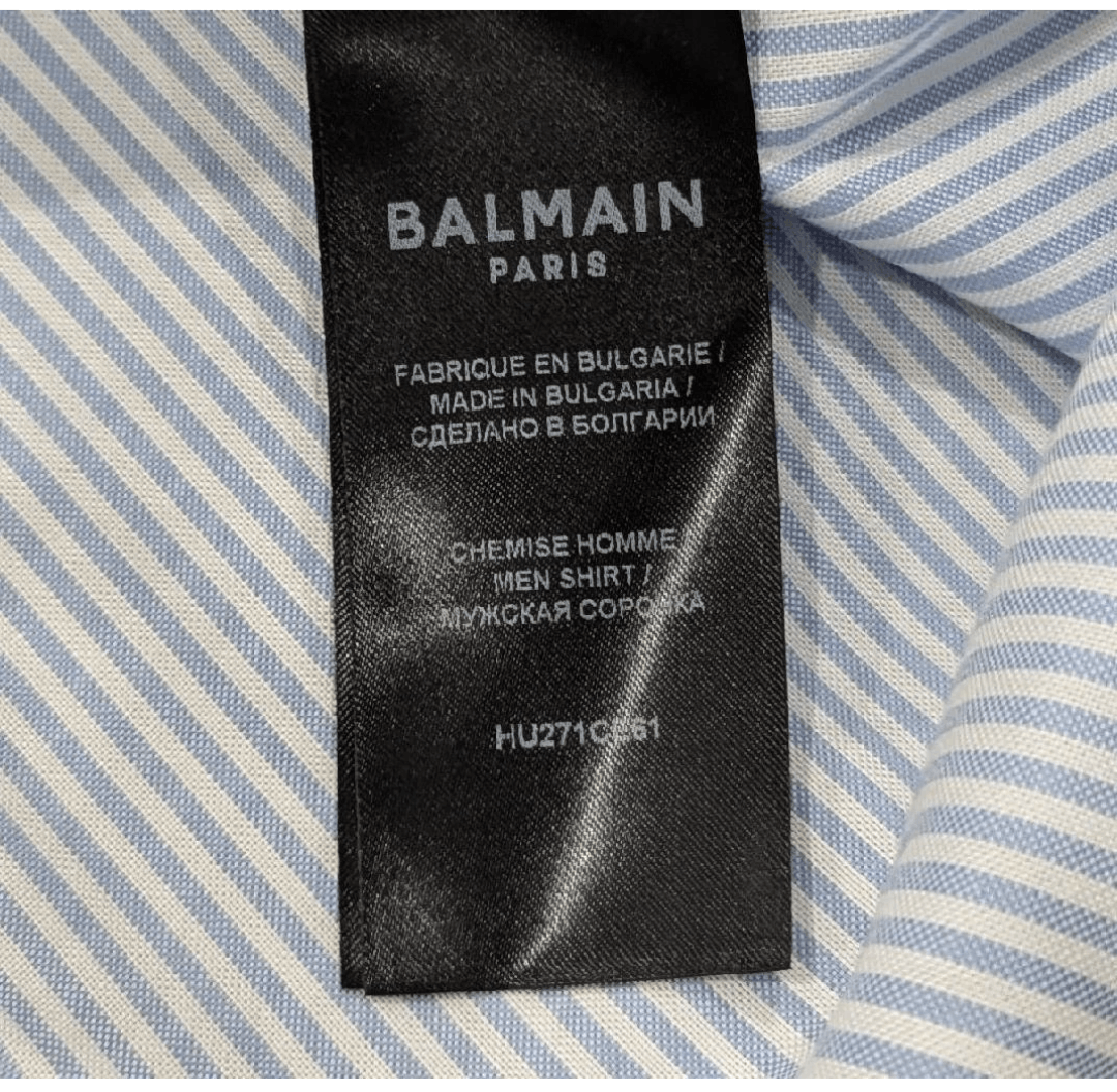 Balmain BALMAIN Striped LS Button Up Pajama Shirt Light Blue 50 Size US M / EU 48-50 / 2 - 6 Thumbnail