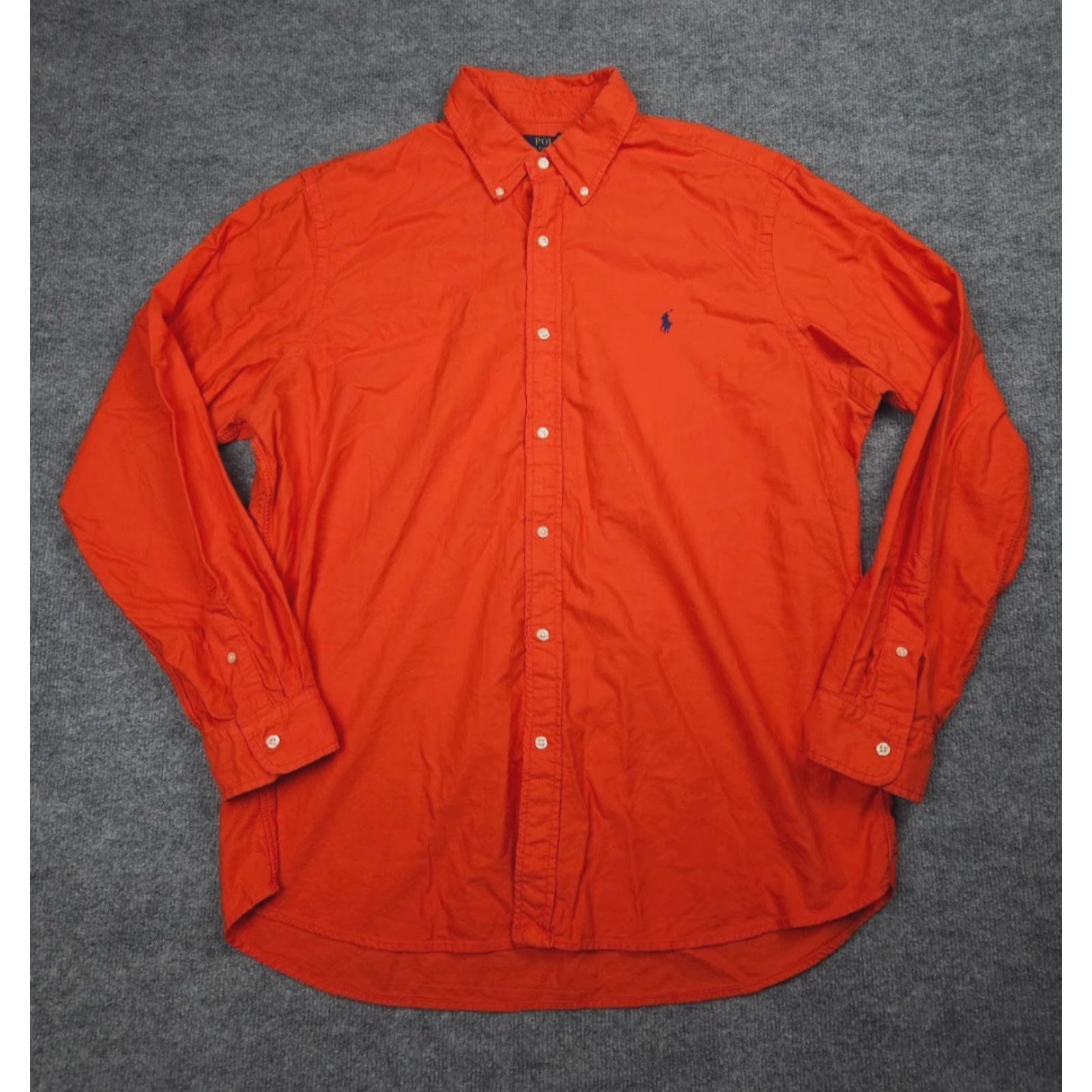 Polo Ralph Lauren VINTAGE Polo Ralph Lauren Flannel Shirt Mens XL Orange 100% Cotton Oxford Pony Button Up Size US XL / EU 56 / 4 - 2 Thumbnail