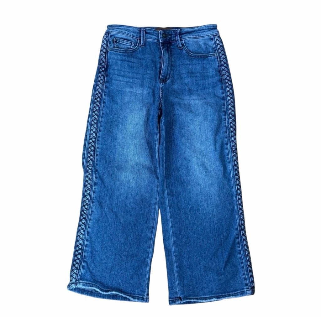 Judy Blue Judy Blue Wide Leg Jeans 9/29 | Braided Side Detail Size 29" - 1 Thumbnail