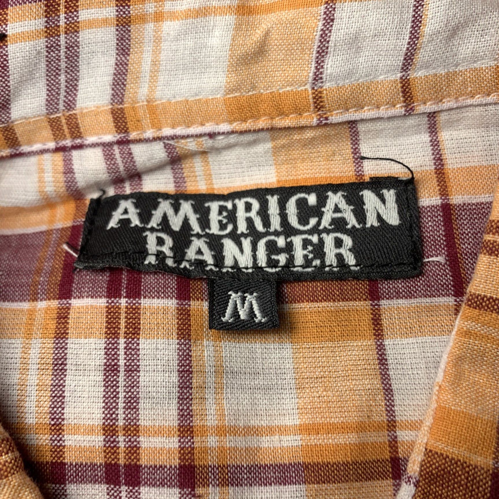 Vintage American Ranger Mens Western Short Sleeve Shirt Button Up Orange Plaid Size US M / EU 48-50 / 2 - 2 Thumbnail