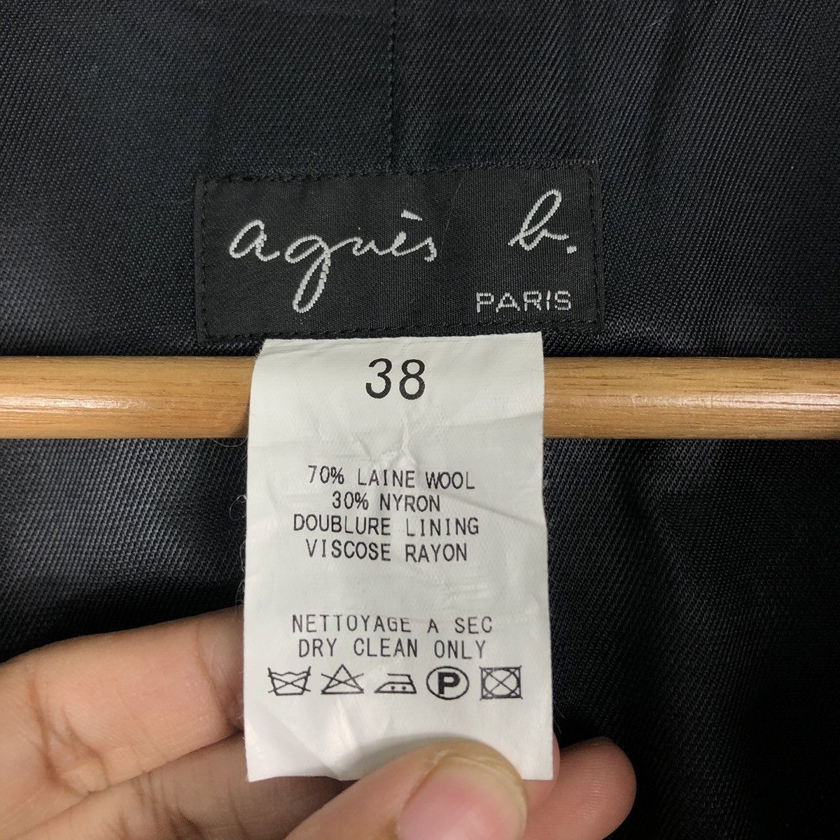 agnes b. Rich Black Wool Long Fly Coats Jacket Agnes B. Belted Japan Size US M / EU 48-50 / 2 - 17 Thumbnail